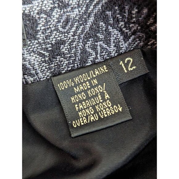 Dana Buchman Women Black Paisley Print Wool True Wrap Skirt Size 12 - Picture 9 of 9